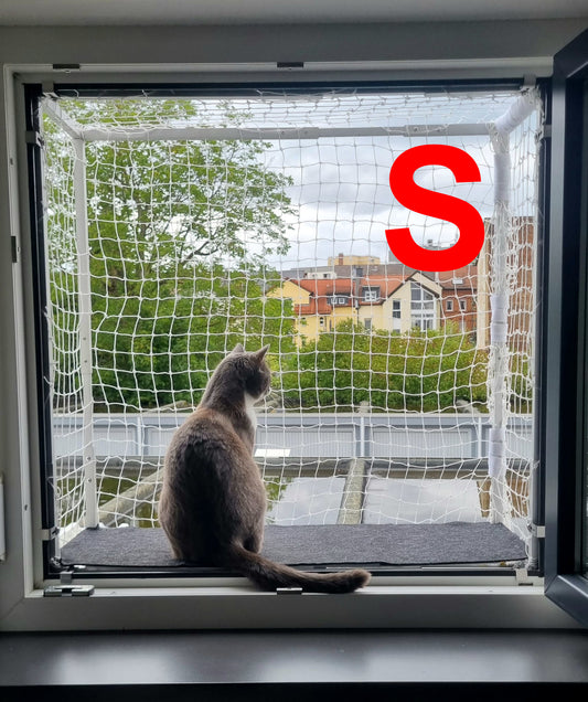 Verstellbarer Katzenbalkon für Fensteröffnungen Größe S